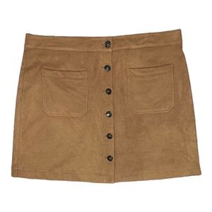 Marine Layer Brown Faux Suede‎ Mini Skirt Size 12